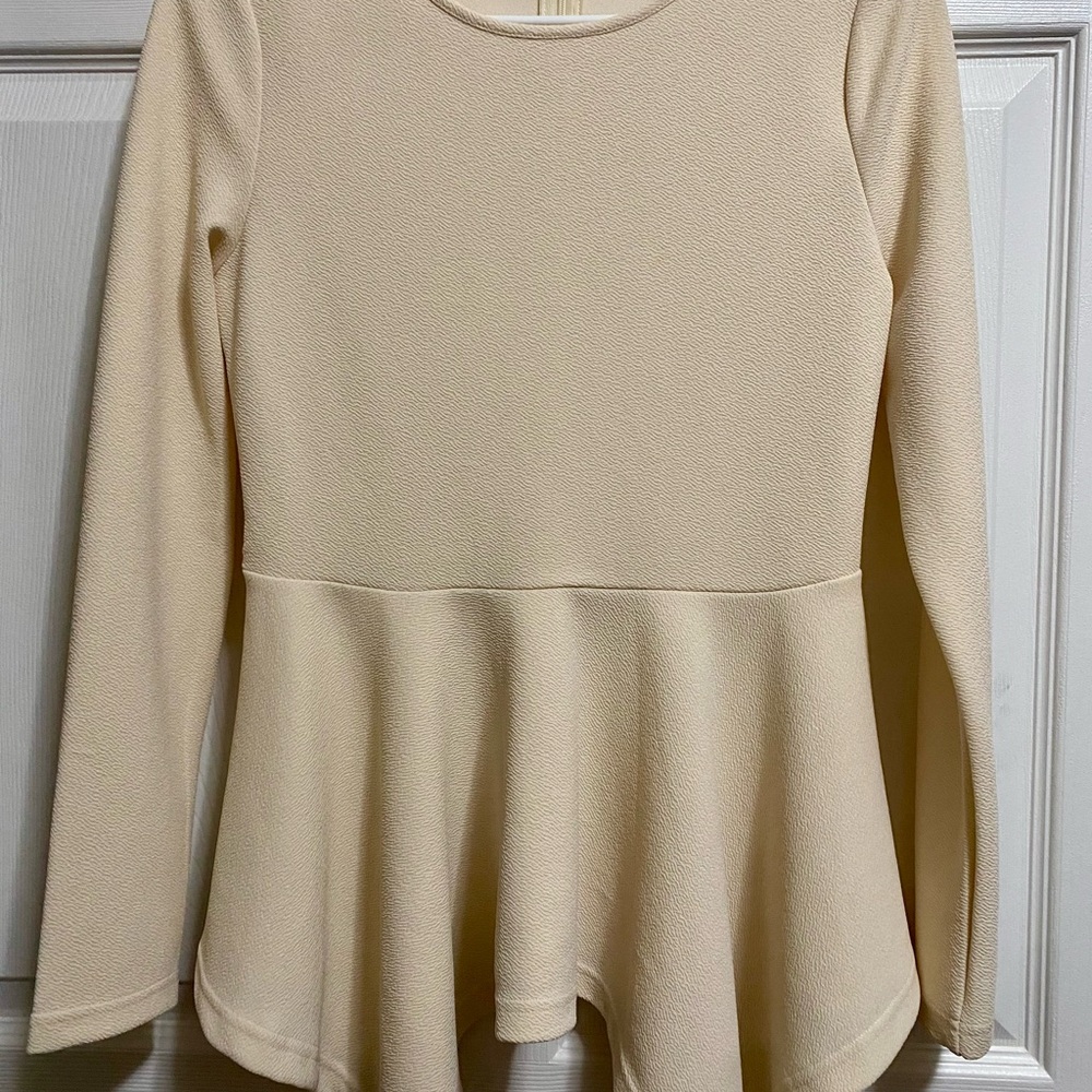 Elegant Cream Peplum Top
